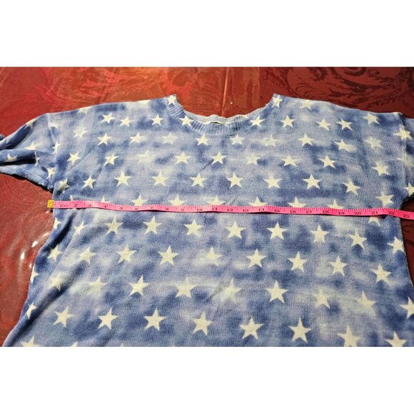 Rock & Republic Tie-Dye Star Print Long Sleeve Summer Weight Sweater Sz L - Picture 6 of 9